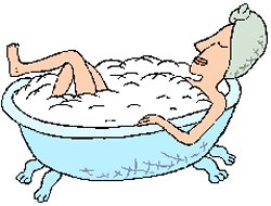 lady in bubble bath