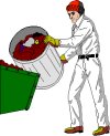 man emptying bin