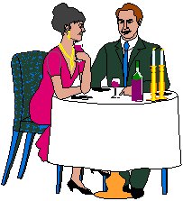 a couple having dinner