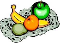 fruit on a silver tray