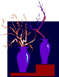 arrangement of two vases containing twigs