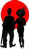 silhouette of Charlie Chaplin and lady