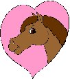 horses face inside a heart