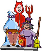 children dressed for halloween