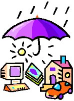 umbrella protecting possessions