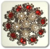 brooch set with gem stones and pearls