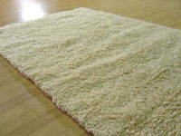 white shag pile rug