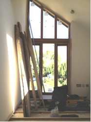 window installed under a sloped ceiling