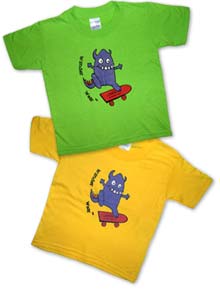 brightly coloured T-shirts