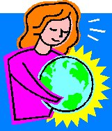 lady holding world in her hans