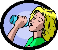 lady drinking water from a bottle