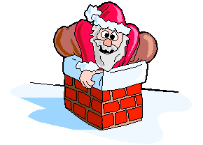 Santa Claus in chimney