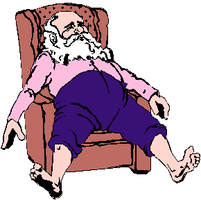 Father Christmas asleep on chair