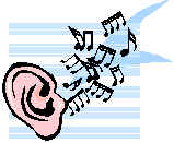 musical notes eminating from an ear
