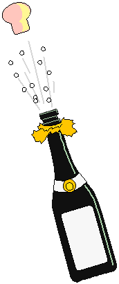 champagne bottle with cork popping