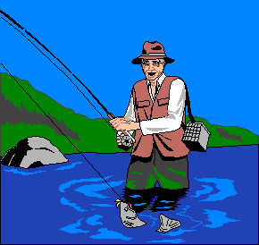 man fishing in waders