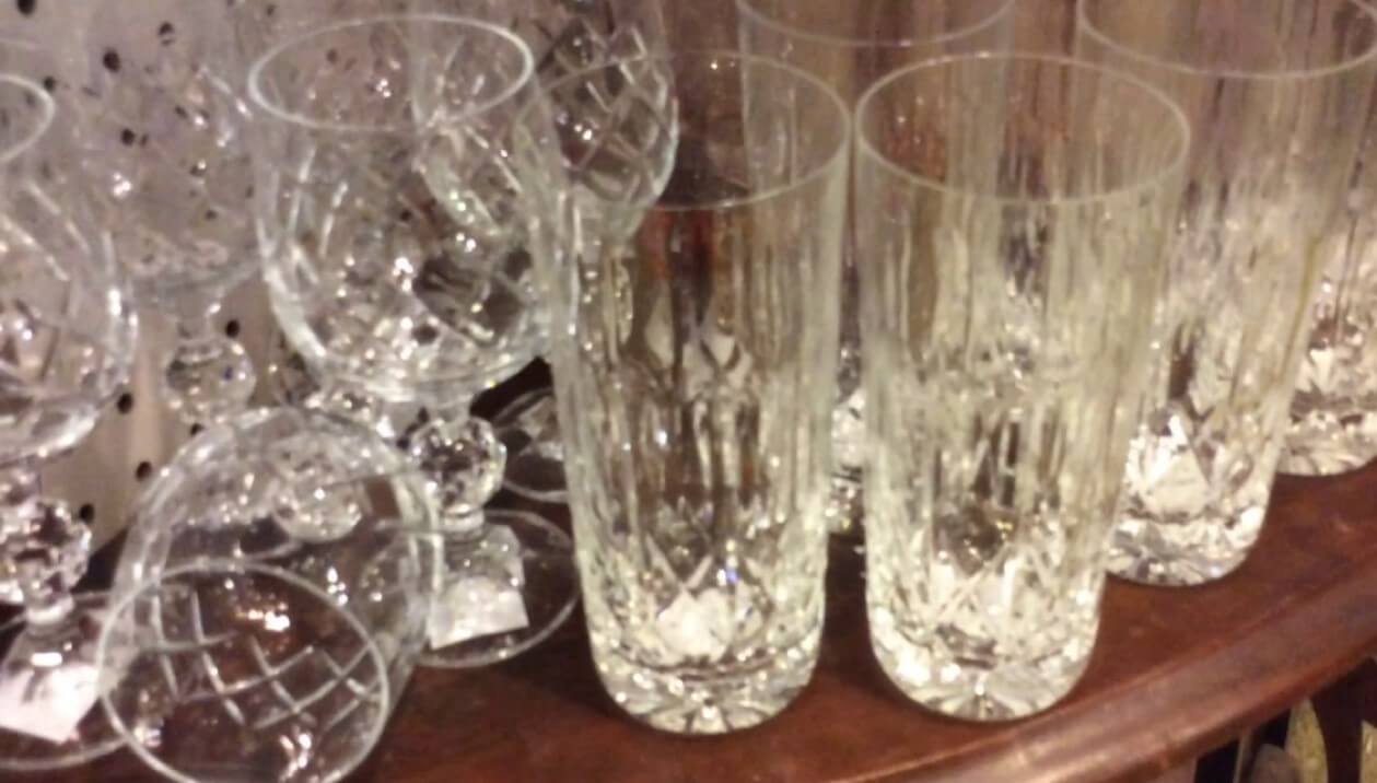 crystal glass glassware lead cut antique tell clean removing